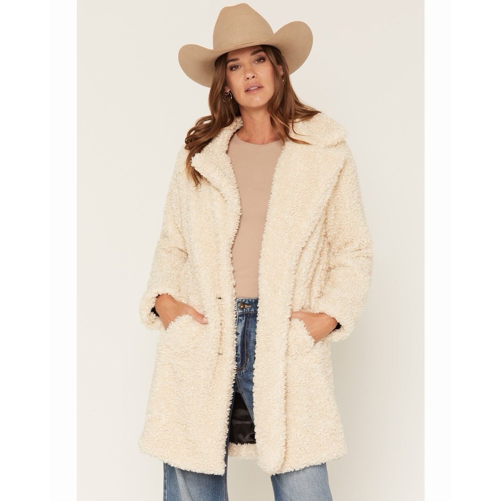 BECCA WOMEN'S SHERPA BUTTON UP COAT NWT SIZE L